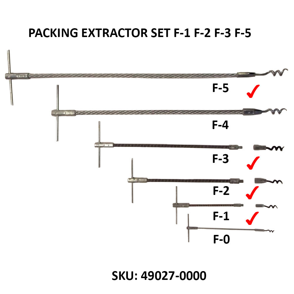 Garlock Flex Packing Extractor Set No. F1, F2, F3, F5 (49027-0000) Packing Tools