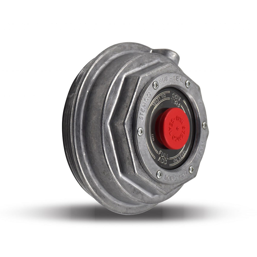 Stemco Traditional Aluminum Trailer Axle Hub Cap with Red Plug (343-4075)
