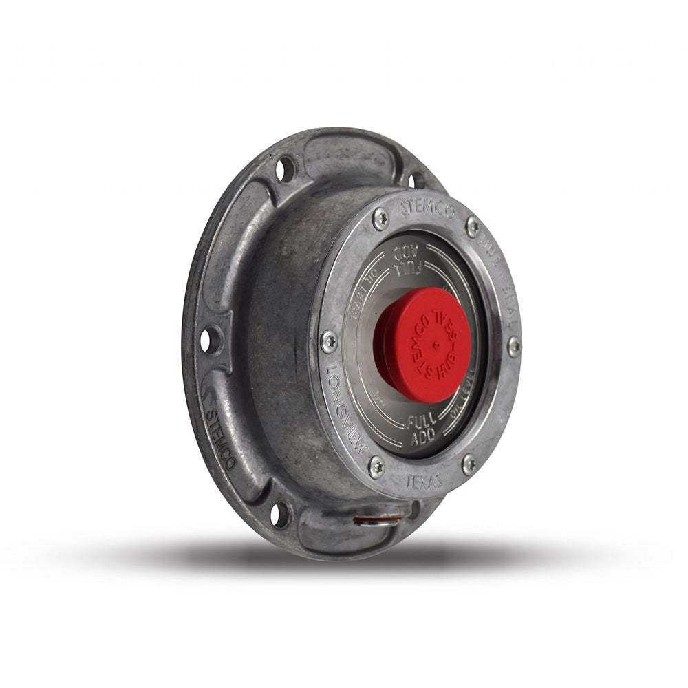 Stemco Traditional Aluminum Steer Axle Hub Cap with Red Plug (343-4095)