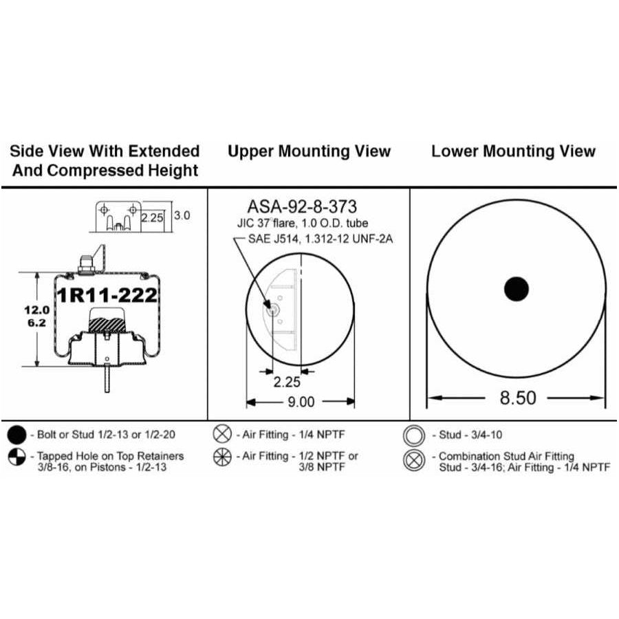 Goodyear Air Spring (Air Bag) Reference K-303-25 (1R11-222)